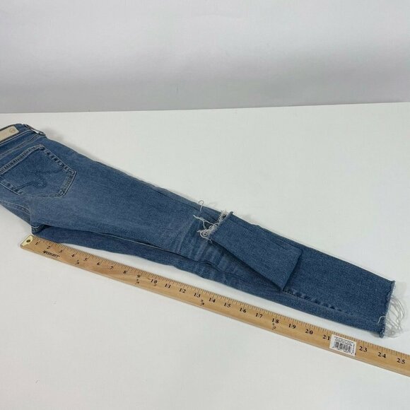 Adriano Goldschmied Womens Prima Cigarette Crop Jeans 25R Mid Rise Distressed - Picture 10 of 10
